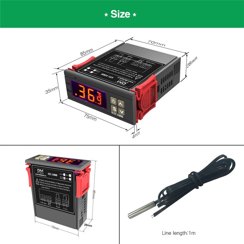 STC-1000 DC12v Digital Temperature Controller - Electromann SA