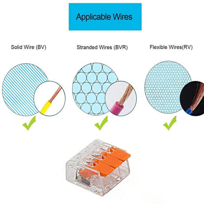 75pcs 221 Electrical Quick Wire Block Connectors - Electromann SA