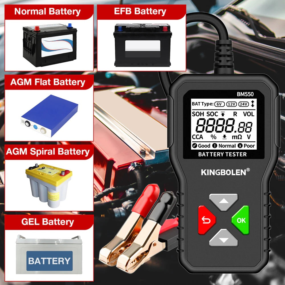 KINGBOLEN BM550 Car Battery Tester - Electromann SA
