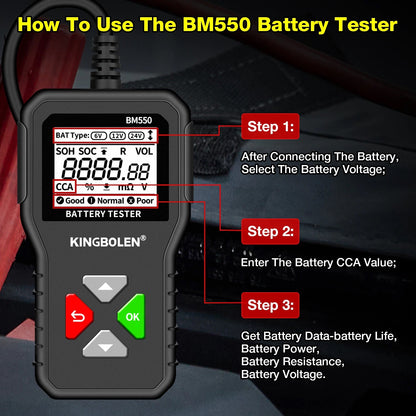 KINGBOLEN BM550 Car Battery Tester - Electromann SA