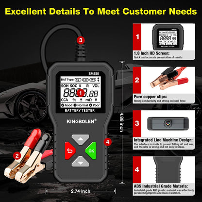 KINGBOLEN BM550 Car Battery Tester - Electromann SA