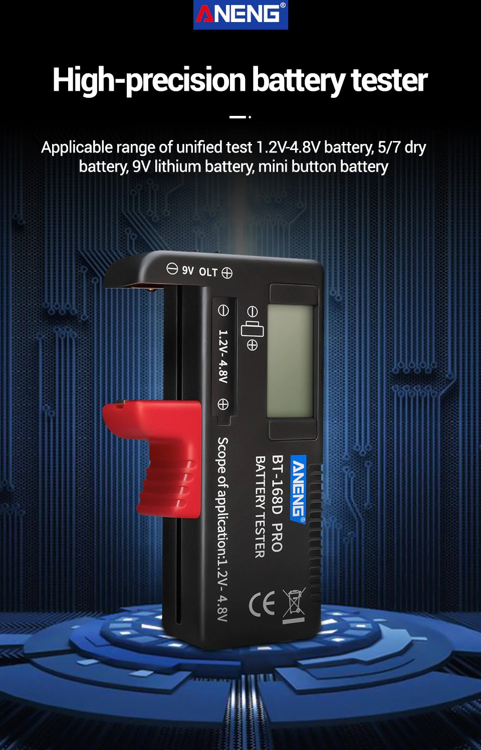 ANENG BT-168 PRO Digital Lithium Battery Capacity Tester - Electromann SA