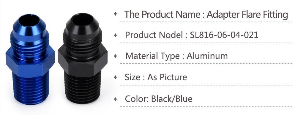 AN6 to 1/4 NPT Straight Adapter Flare Male Fitting - Electromann SA
