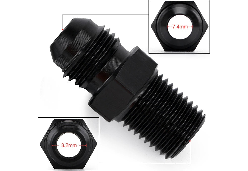 AN6 to 1/4 NPT Straight Adapter Flare Male Fitting - Electromann SA