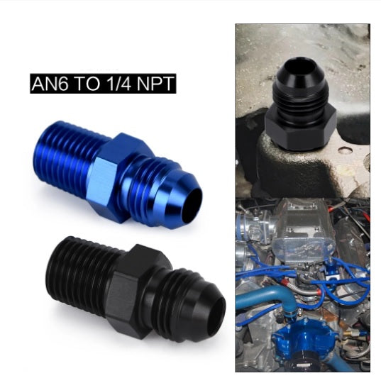AN6 to 1/4 NPT Straight Adapter Flare Male Fitting - Electromann SA