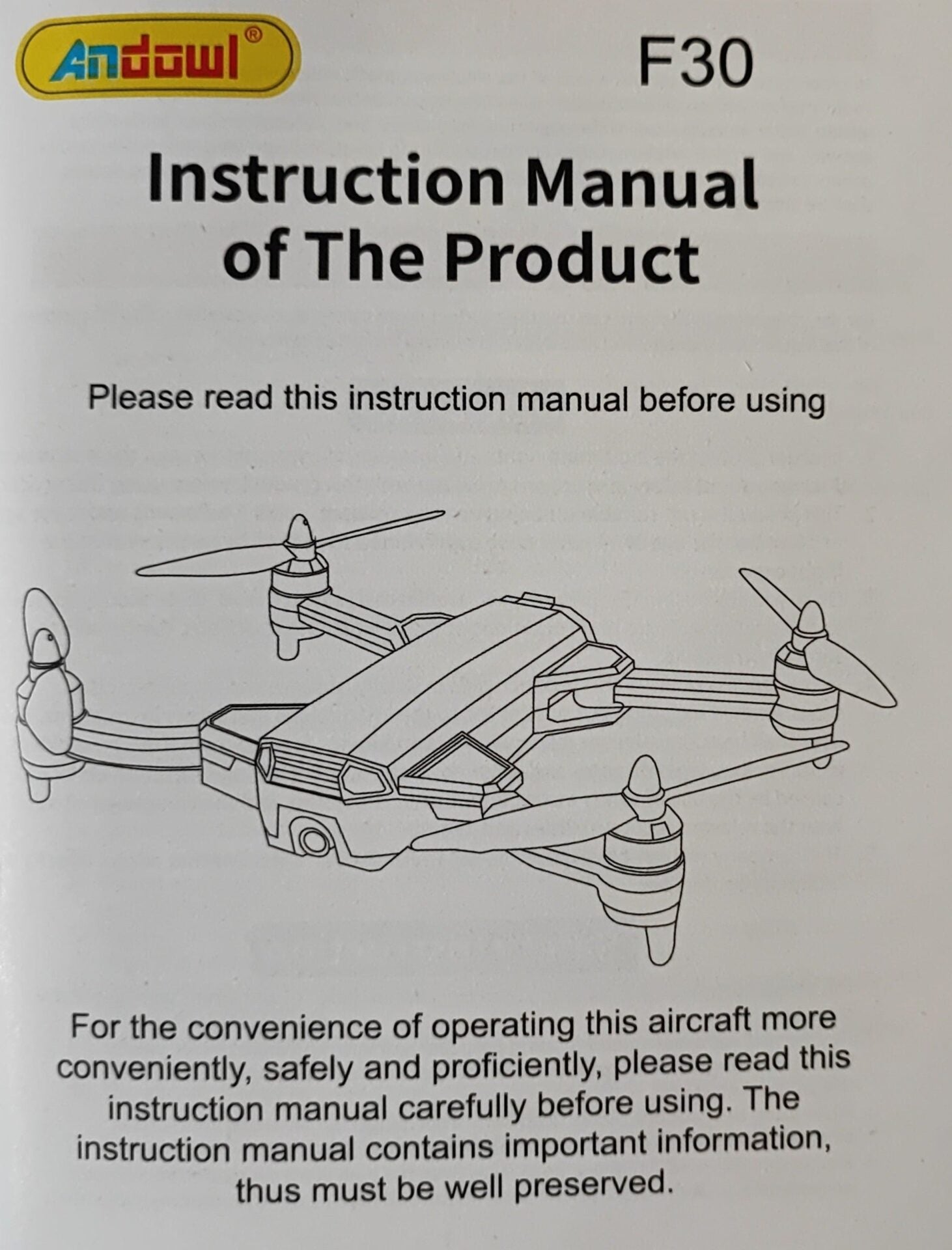 Andowl F30 GPS 4K HD Camera Wifi Foldable Drone - Electromann SA