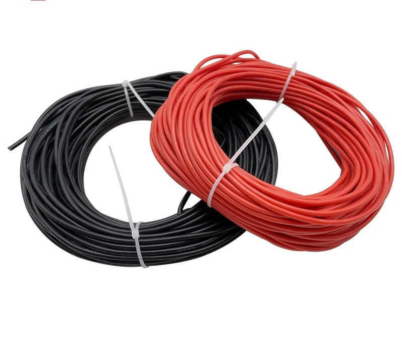 1Meter High Temperature Resistant 1mm 17AWG Silicone Cable - RED - Electromann SA