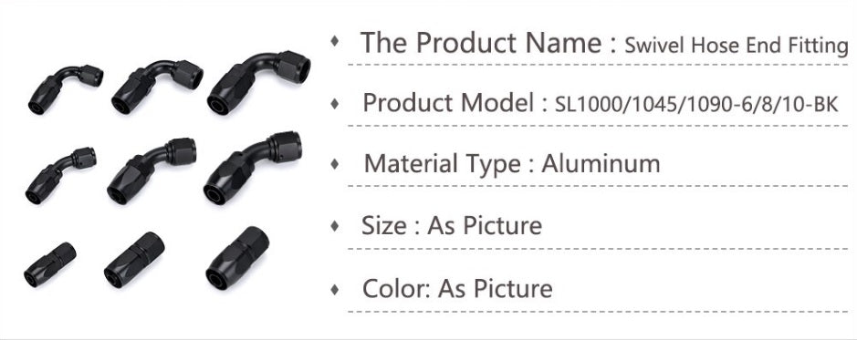 AN8 45 Degree Oil/Fuel Hose End Fitting - Electromann SA