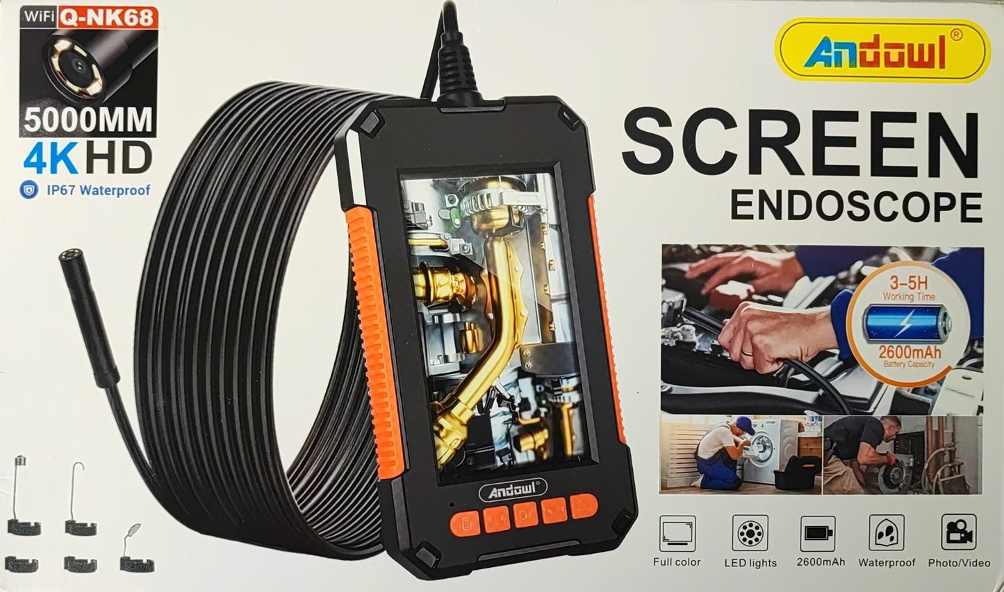 Andowl Q-NK68 4K HD Handheld Waterproof Endoscope - Electromann SA