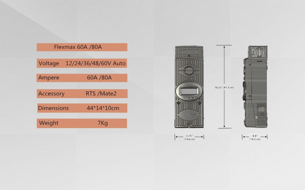 FANGPUSUN FLEXMAX MPPT 80A 12/24/36/48/60v Solar Charge Controller - Electromann SA