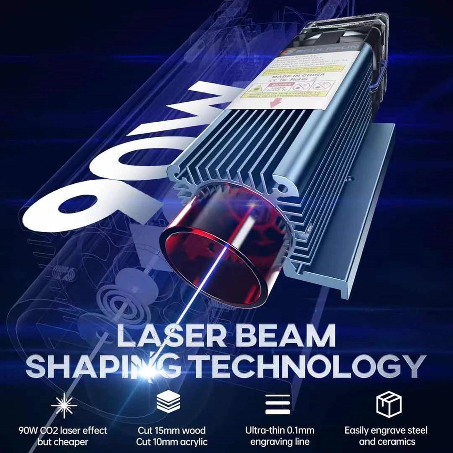 DEMO SCULPFUN S9 Laser Engraving and Cutting Machine + Laser Rotary Roller Combo - Electromann SA
