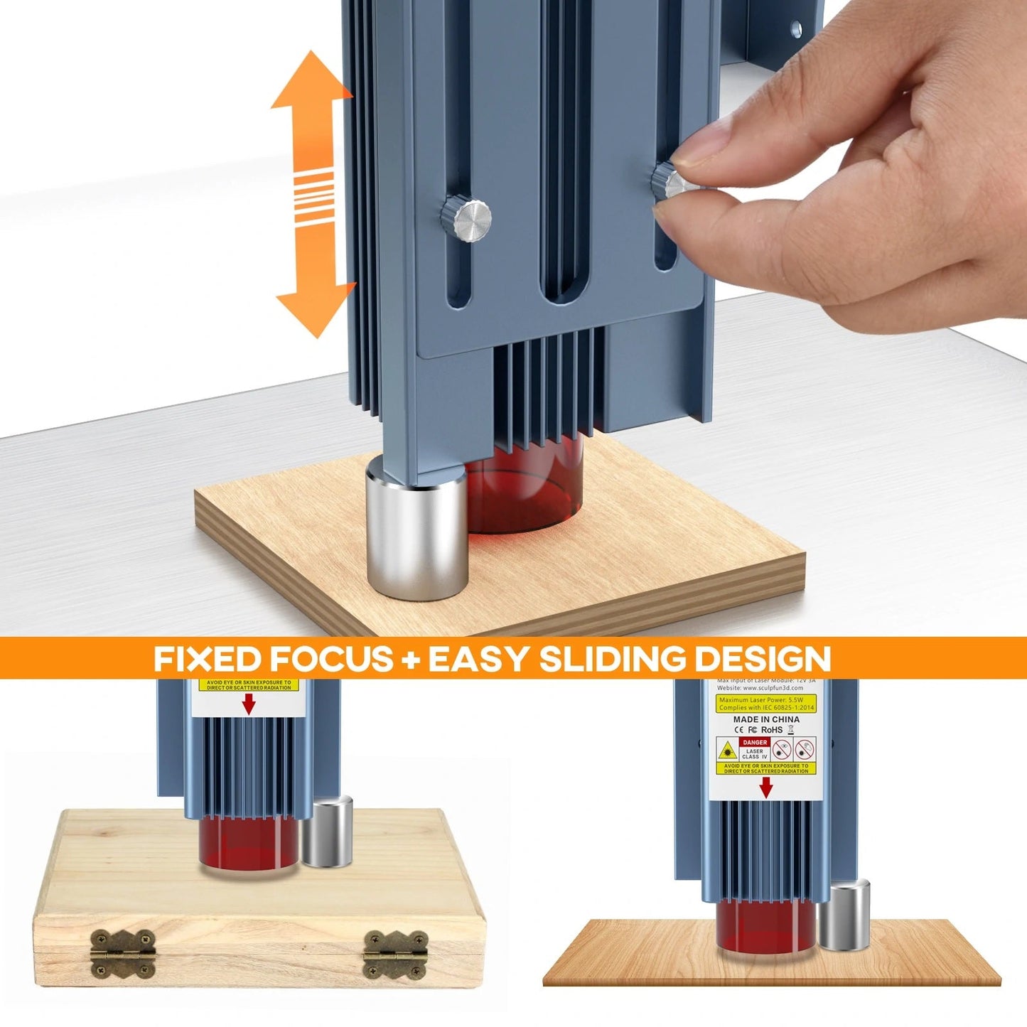 DEMO SCULPFUN S9 Laser Engraving and Cutting Machine + Laser Rotary Roller Combo - Electromann SA