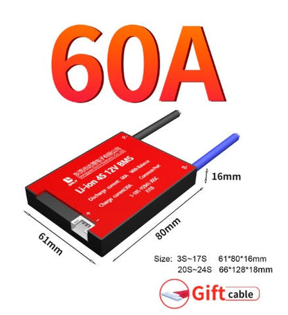 DALY 12V 4S LiFePo4 LTO 60A BMS with Balance - High-Quality Battery Management System - Electromann SA