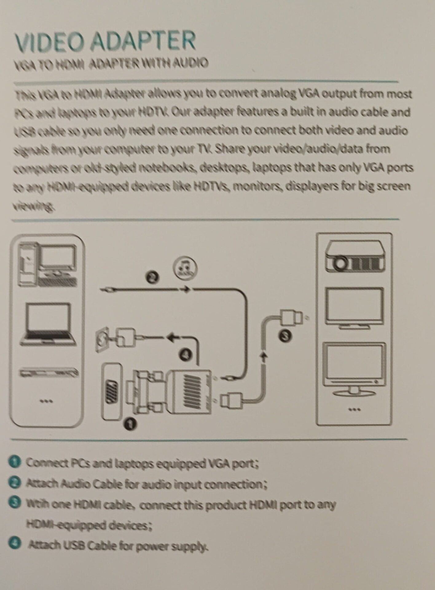 Enhance Your Multimedia Experience with VGA to HDMI Video + Audio Adapter - Electromann SA