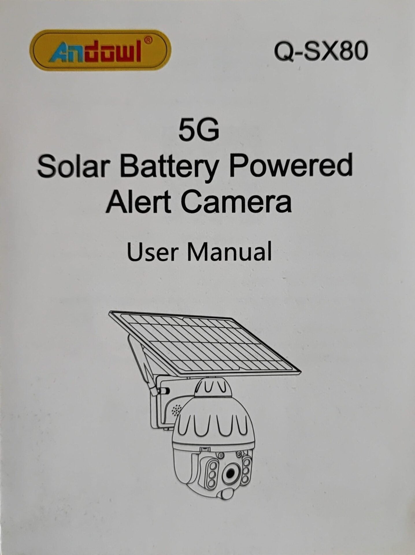 Andowl Q-SX80 Solar 4K HD Wifi+5G Outdoor Smart IP PTZ Camera - High-Quality Surveillance Camera with Wifi and PTZ Functionality (10005804) - Electromann SA