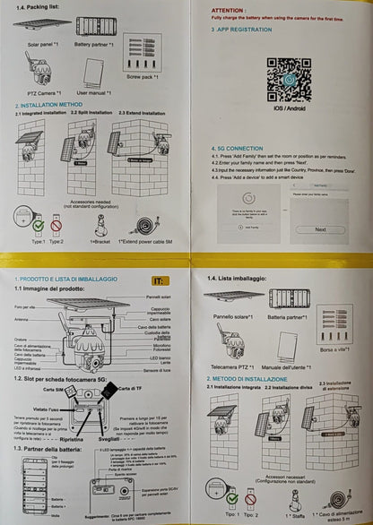 Andowl Q-SX80 Solar 4K HD Wifi+5G Outdoor Smart IP PTZ Camera - High-Quality Surveillance Camera with Wifi and PTZ Functionality (10005804) - Electromann SA