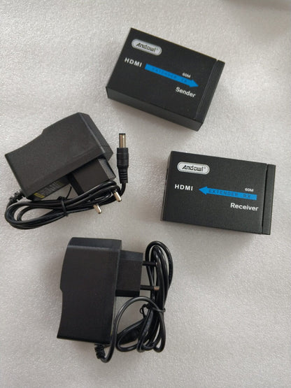 Andowl Q-HD6 60m HDMI Over CAT5e/CAT6 Extender - Extend HDMI Signals up to 60m - Electromann SA