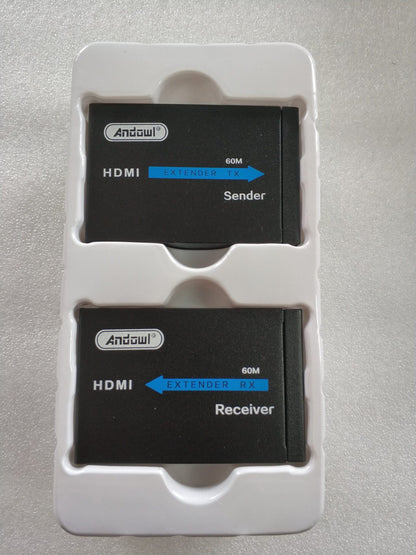 Andowl Q-HD6 60m HDMI Over CAT5e/CAT6 Extender - Extend HDMI Signals up to 60m - Electromann SA