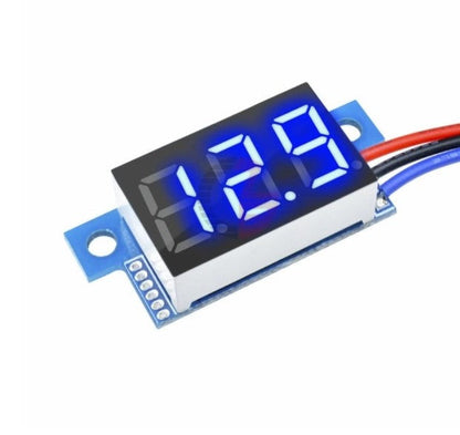 DC 0-100V 0.36 Inch Mini Digital Volt Meter 3 Wire - BLUE - Electromann SA