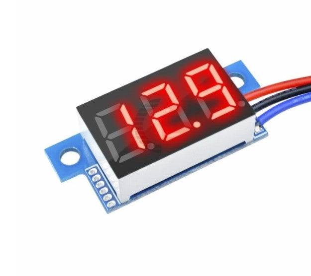 DC 0-100V 0.36 Inch Mini Digital Volt Meter 3 Wire - BLUE - Electromann SA