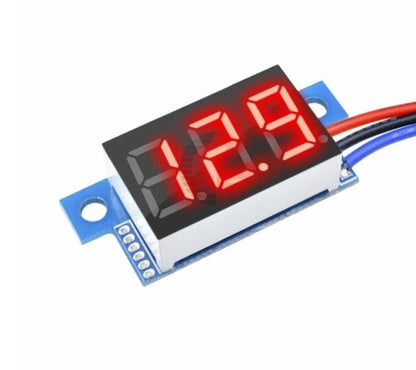 DC 0-100V 0.36 Inch Mini Digital Volt Meter 3 Wire - BLUE - Electromann SA