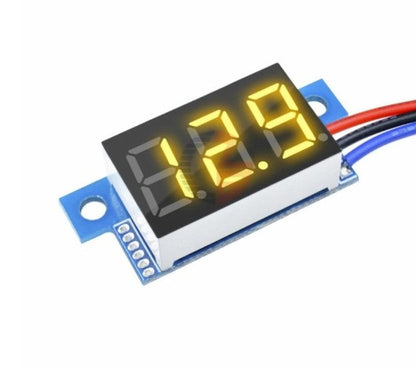 DC 0-100V 0.36 Inch Mini Digital Volt Meter 3 Wire - BLUE - Electromann SA