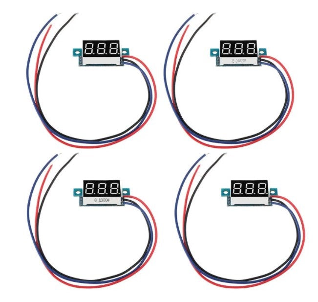 DC 0-100V 0.36 Inch Mini Digital Volt Meter 3 Wire - BLUE - Electromann SA