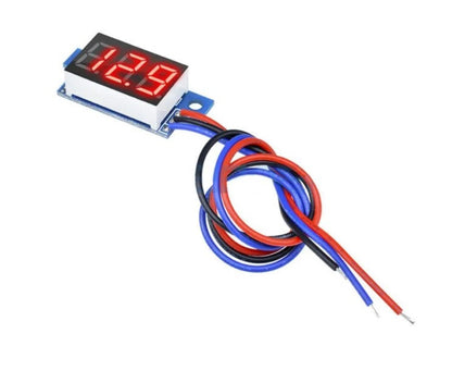 DC 0-100V 0.36 Inch Mini Digital Volt Meter 3 Wire - BLUE - Electromann SA