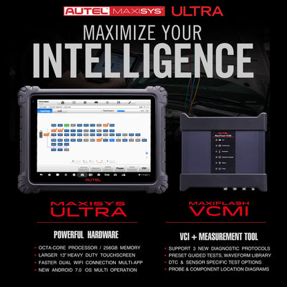 Autel MaxiSYS Ultra | OEM-level Diagnostic Scanner‎ with J2534, Oscilloscope, Waveform Generator - Electromann SA
