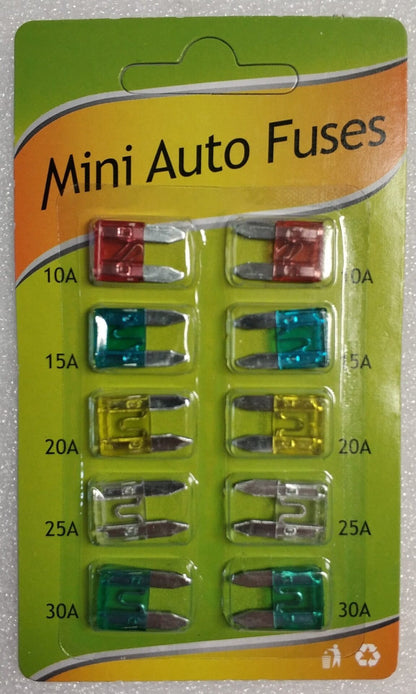 10pc Small Blade Fuse Kit for Vehicles - Essential Protection for Your Car's Electrical System - Electromann SA