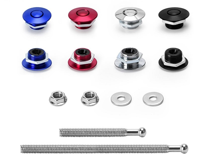 Shop the 1.25" Universal JDM Push Button Billet Clip Kit for Easy Car Organization - Electromann SA