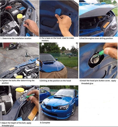 Shop the 1.25" Universal JDM Push Button Billet Clip Kit for Easy Car Organization - Electromann SA