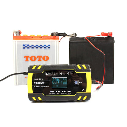 FOXSUR 12V/24V 8Amp 3 Stage Automatic Battery Charger - Versatile and Efficient Charging Solution - Electromann SA