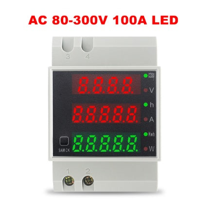 Ketotek AC 80-300V 0-100A Din Rail LED Voltmeter Ammeter - Accurate and Versatile Measurement Device - Electromann SA