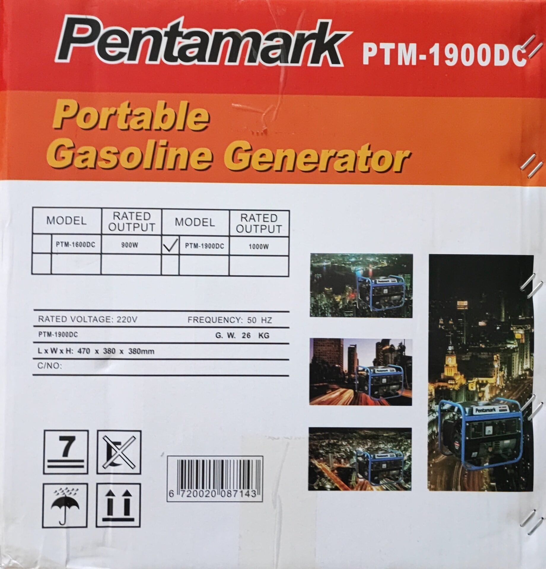 Pentamark PTM-1900DC Portable Petrol Generator - Electromann SA