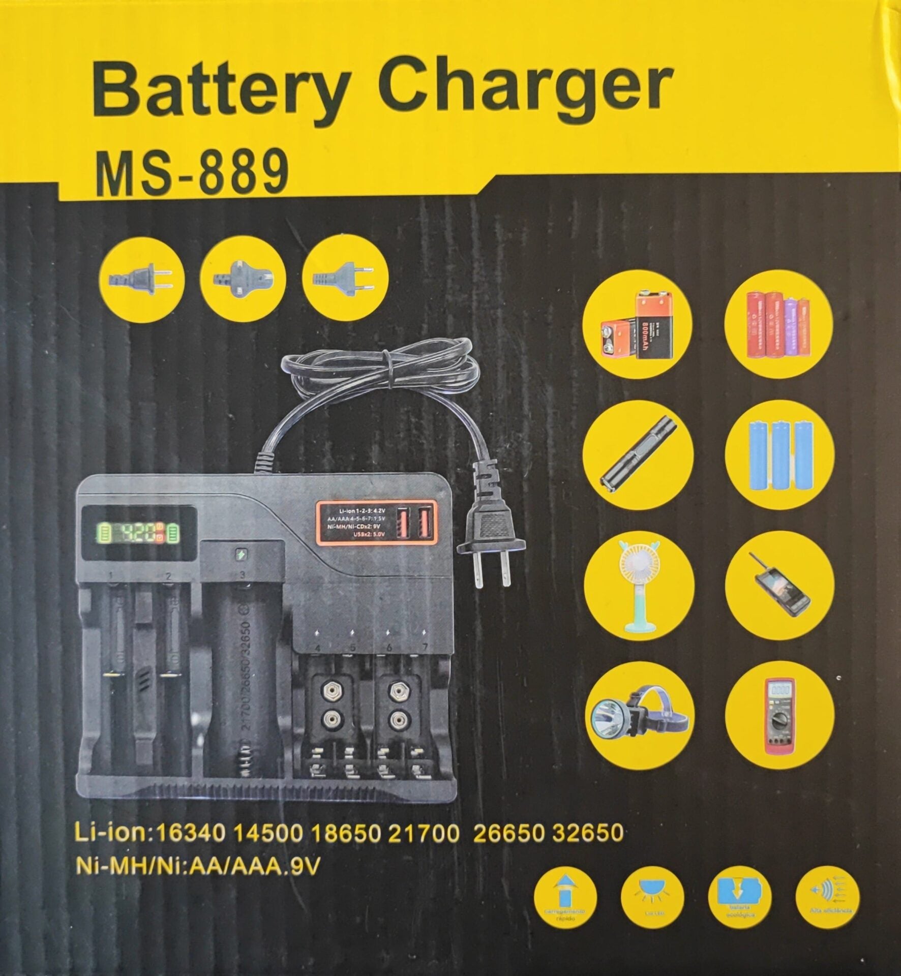 Multiple Slot AC220v Powered Lithium 18650/21700/26650/32650 Charger ...
