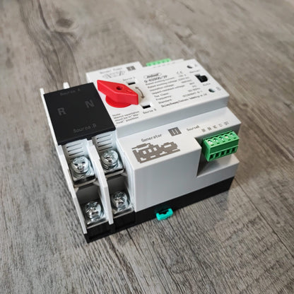 Andowl Q-KG900 Din Rail 100Amp 2 Pole AC220v Automatic Changeover Switch - Electromann SA