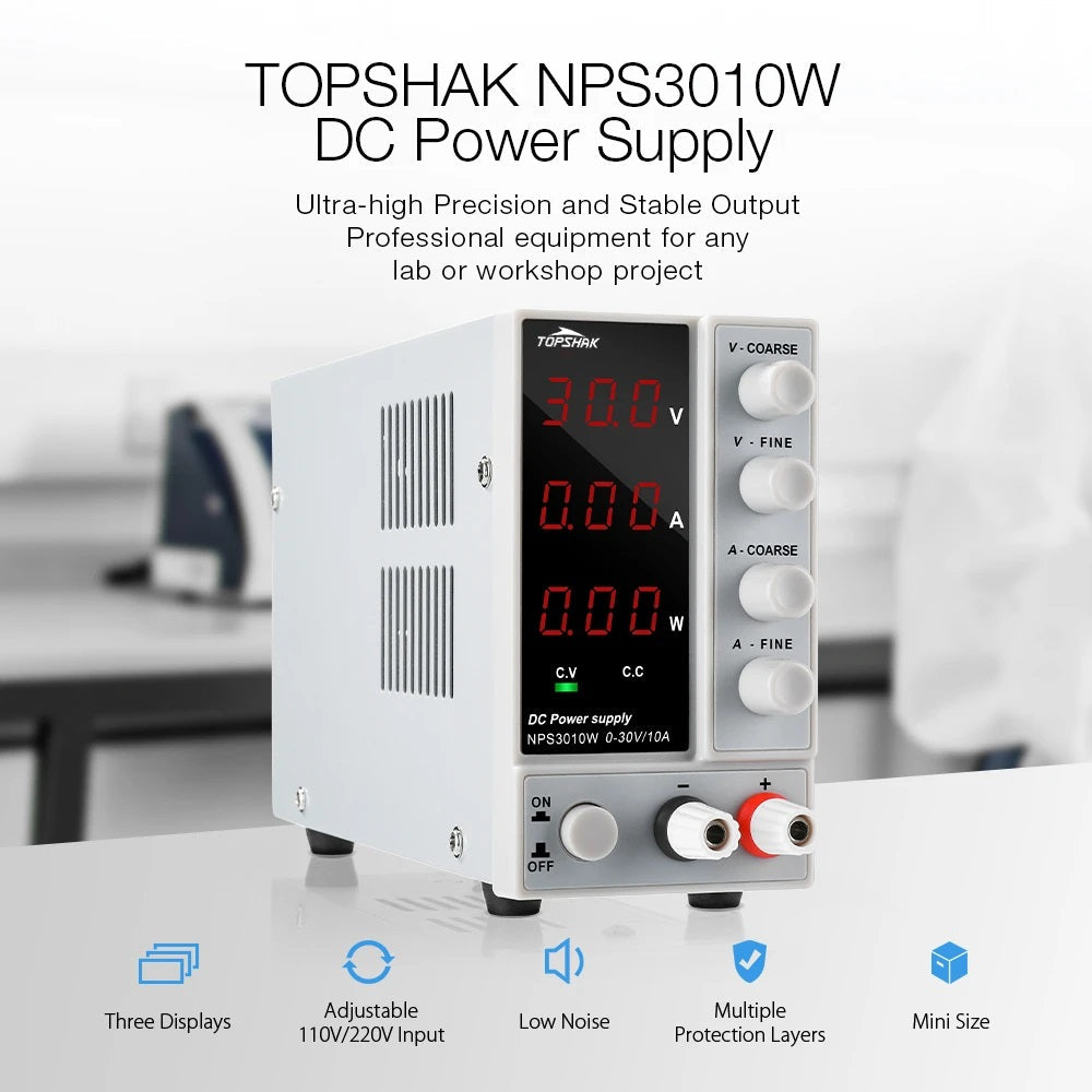 WANPTEK NPS605W 0-60V 0-5A 300W Adjustable Digital DC Power Supply - Electromann SA