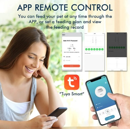 6L Smart Wifi Camera Automatic Pet Feeder For Cats and Dogs - Remote Monitoring and Scheduled Feeding - Electromann SA