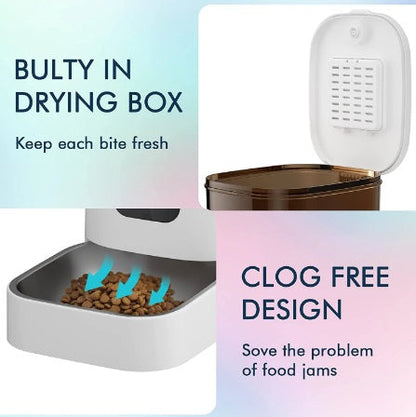 6L Smart Wifi Camera Automatic Pet Feeder For Cats and Dogs - Remote Monitoring and Scheduled Feeding - Electromann SA