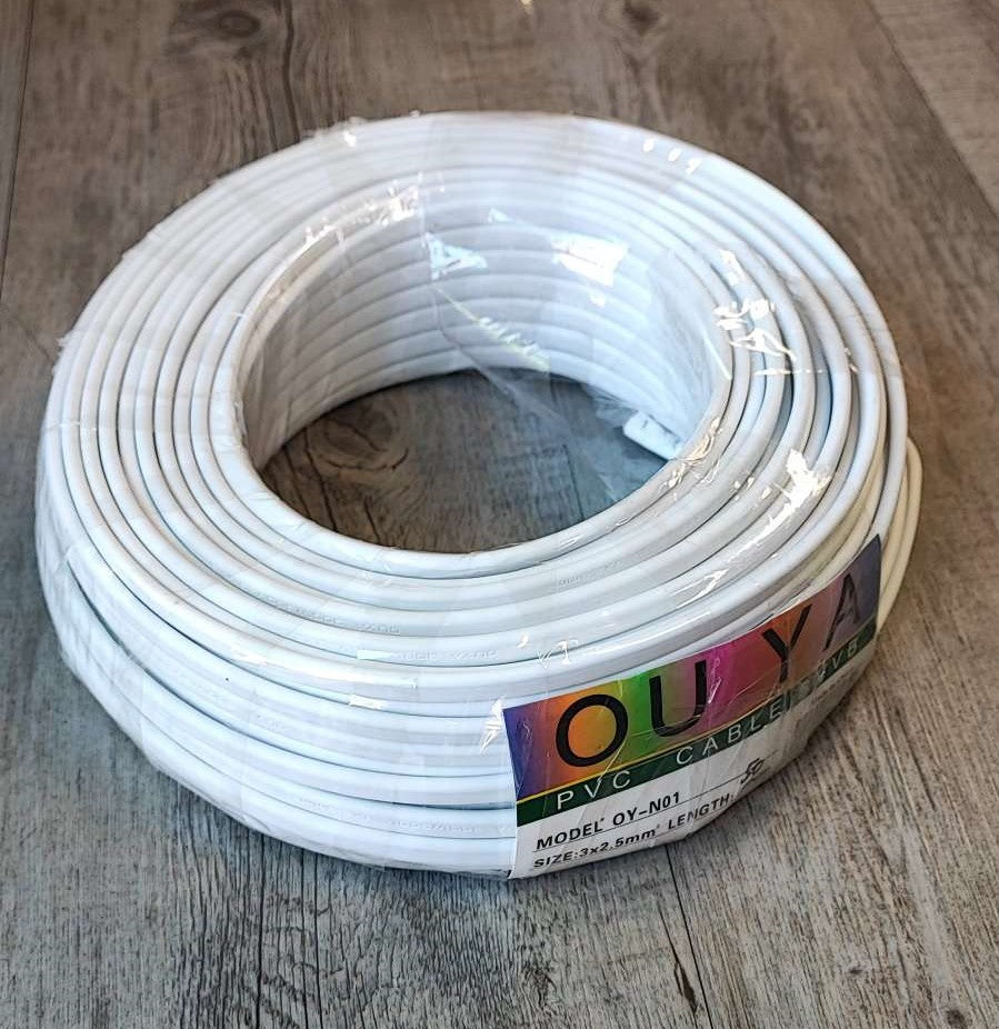 3 Core Flat 1.5mm 50M Roll Pure Copper Electrical Cable - High-Quality and Durable - Electromann SA