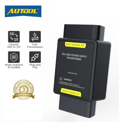 Upgrade Your Vehicle Diagnostics with the AUTOOL OBD Power Supply 24V to 12V Adapter - Electromann SA