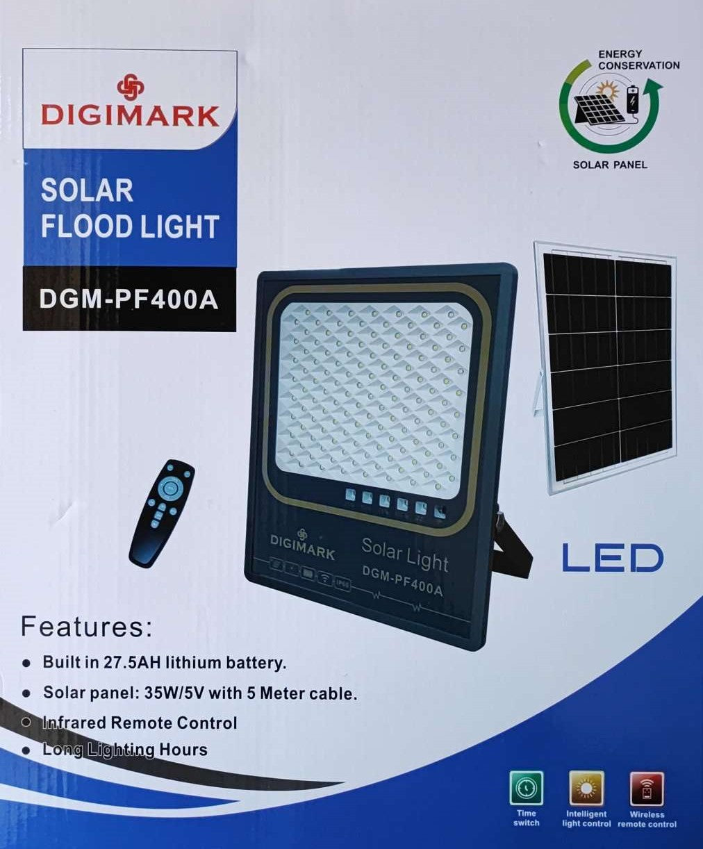 Digimark 300W Outdoor Solar Lithium Floodlight - Powerful and Efficient Lighting Solution - Electromann SA