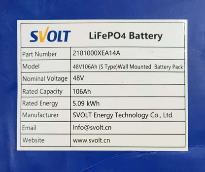 SVOLT 5.09Kwh 48V 106AH Lithium Battery - Electromann SA