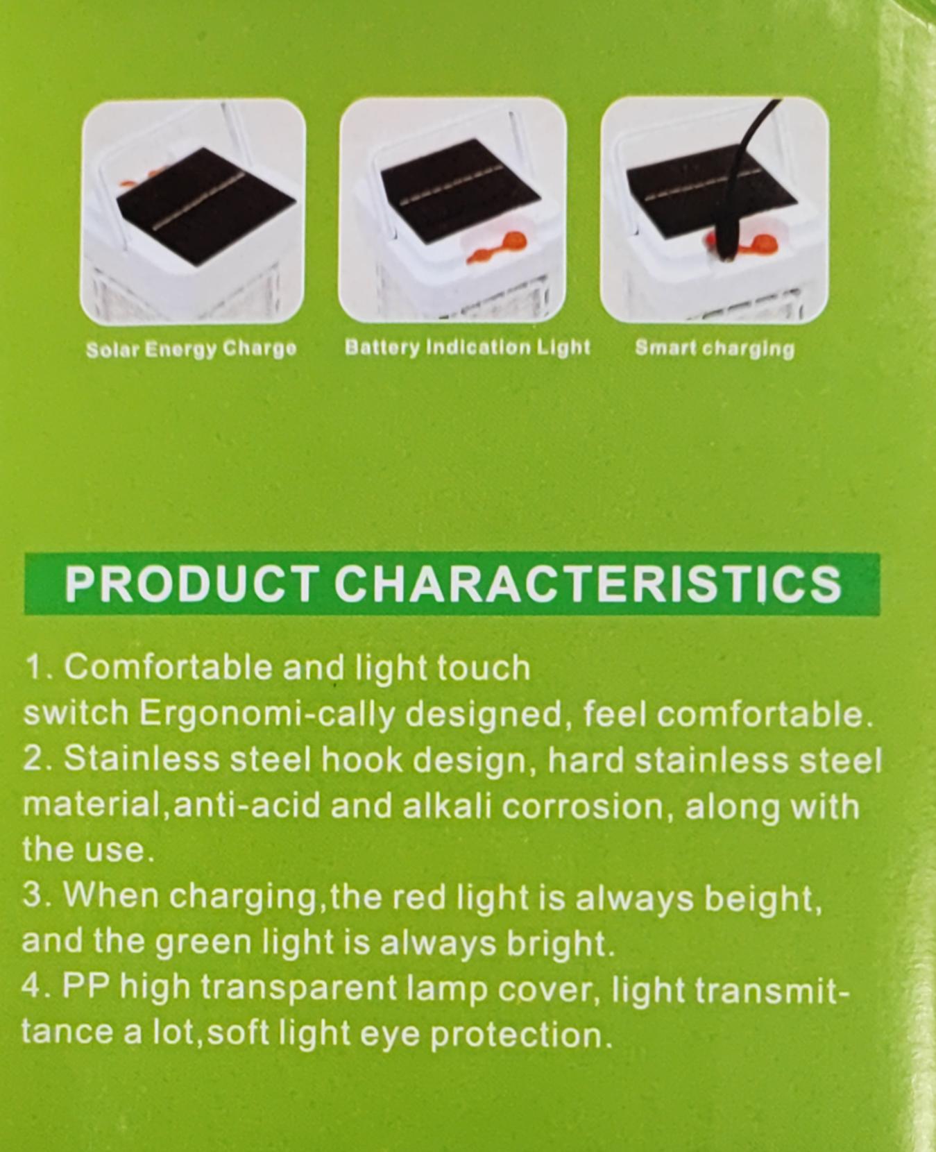 Portable Solar Rechargeable Foldable 72 LED Chip Light - Electromann SA