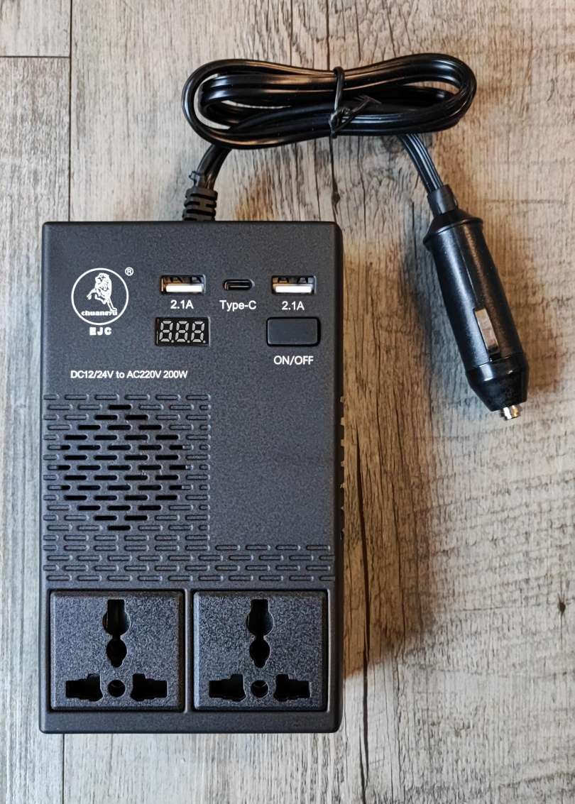 EJC 200w Car Power Inverter - Convert 12V DC to 220V AC on the Go - Electromann SA