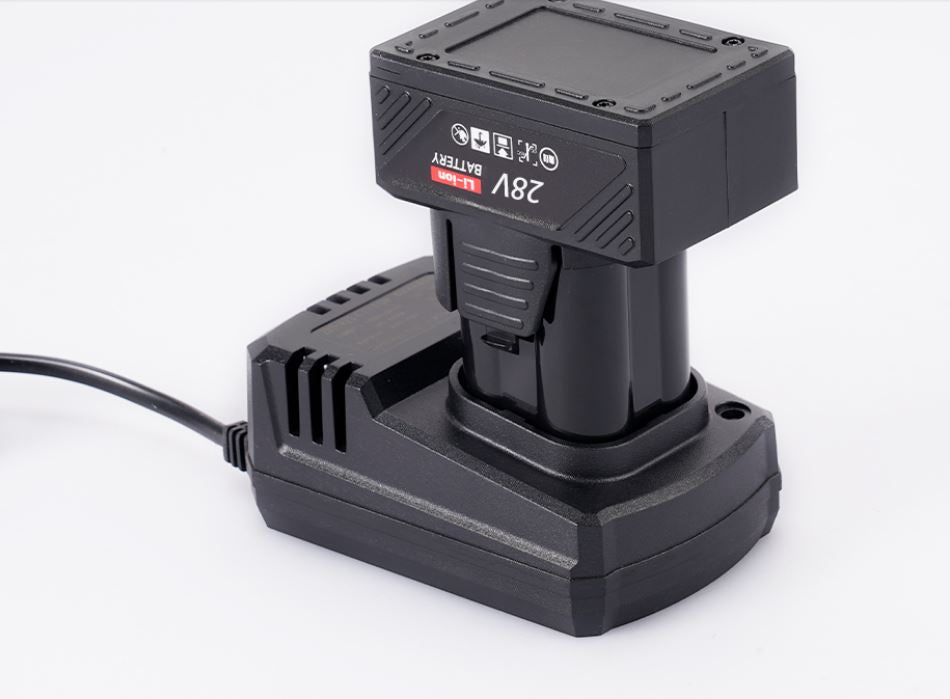 Lithium Battery Charger for 28v 90N.m 3/8'' Cordless Electric Ratchet Wrench Right Angle Tool - Fast Charging and Powerful Torque - Electromann SA