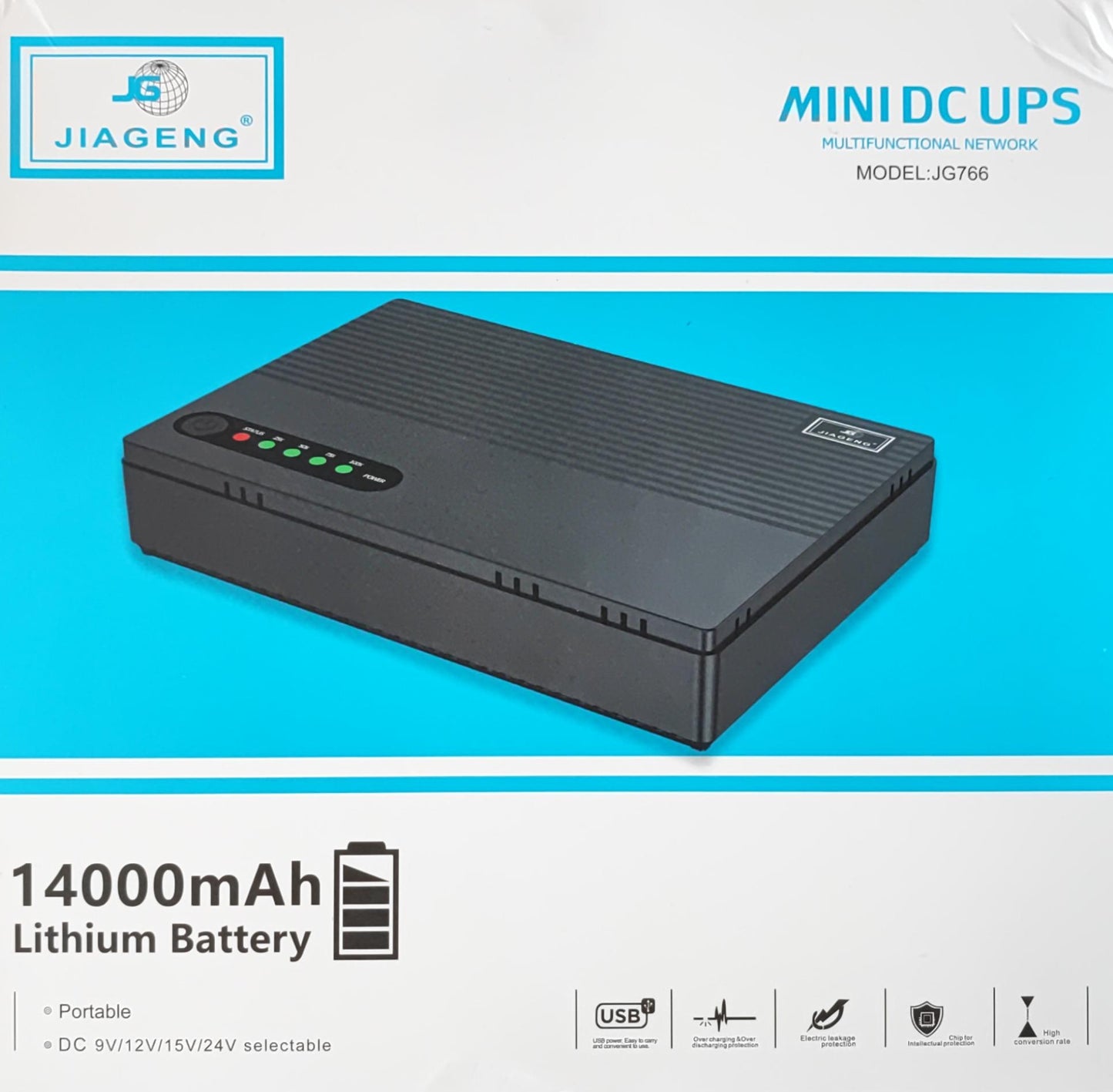 Jiageng 14000mah Portable Rechargeable Mini UPS – Compact and Powerful Backup Power Supply - Electromann SA