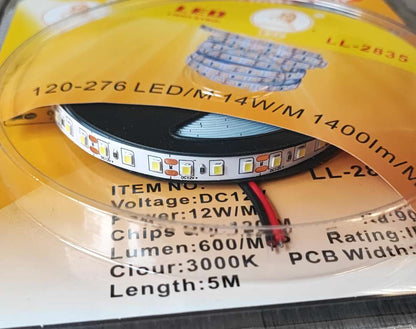 EJC 5m 600 x 2835Led Chip Warm White Non-Weatherproof LED Light Strip Kit - Create a Cozy Ambiance - Electromann SA