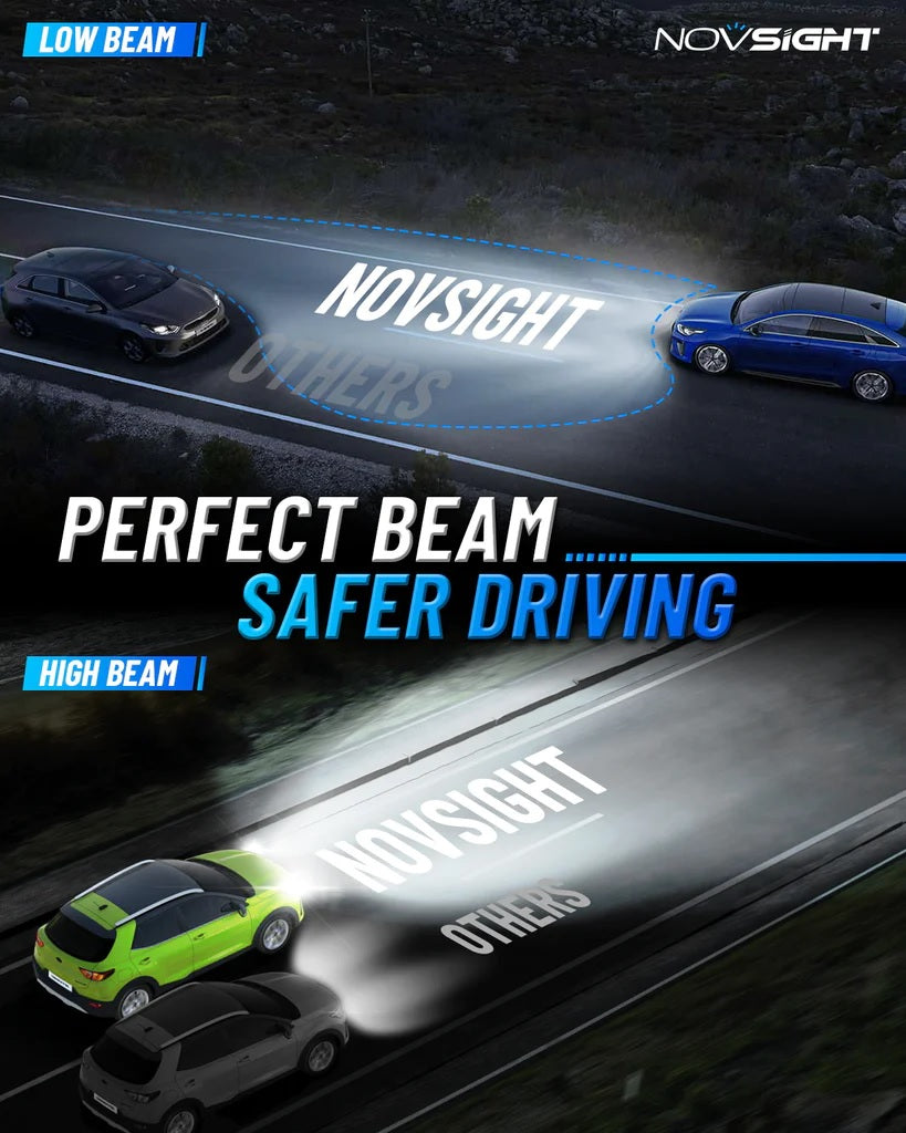 Novsight N61T General Series H4/9003 60W 13000LM DUAL Color LED Headlight Kit - Improved Visibility and Easy Installation - Electromann SA